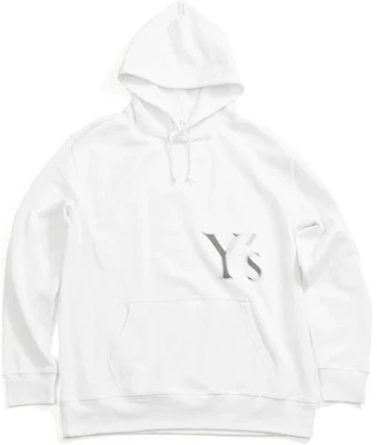 요지 야마모토 화이트 레터 프린트 유니섹스 긴팔 후드티 YO-T59-969-1 Buy 요지 야마모토 화이트 레터 프린트 유니섹스 긴팔 후드티 YO-T59-969-1