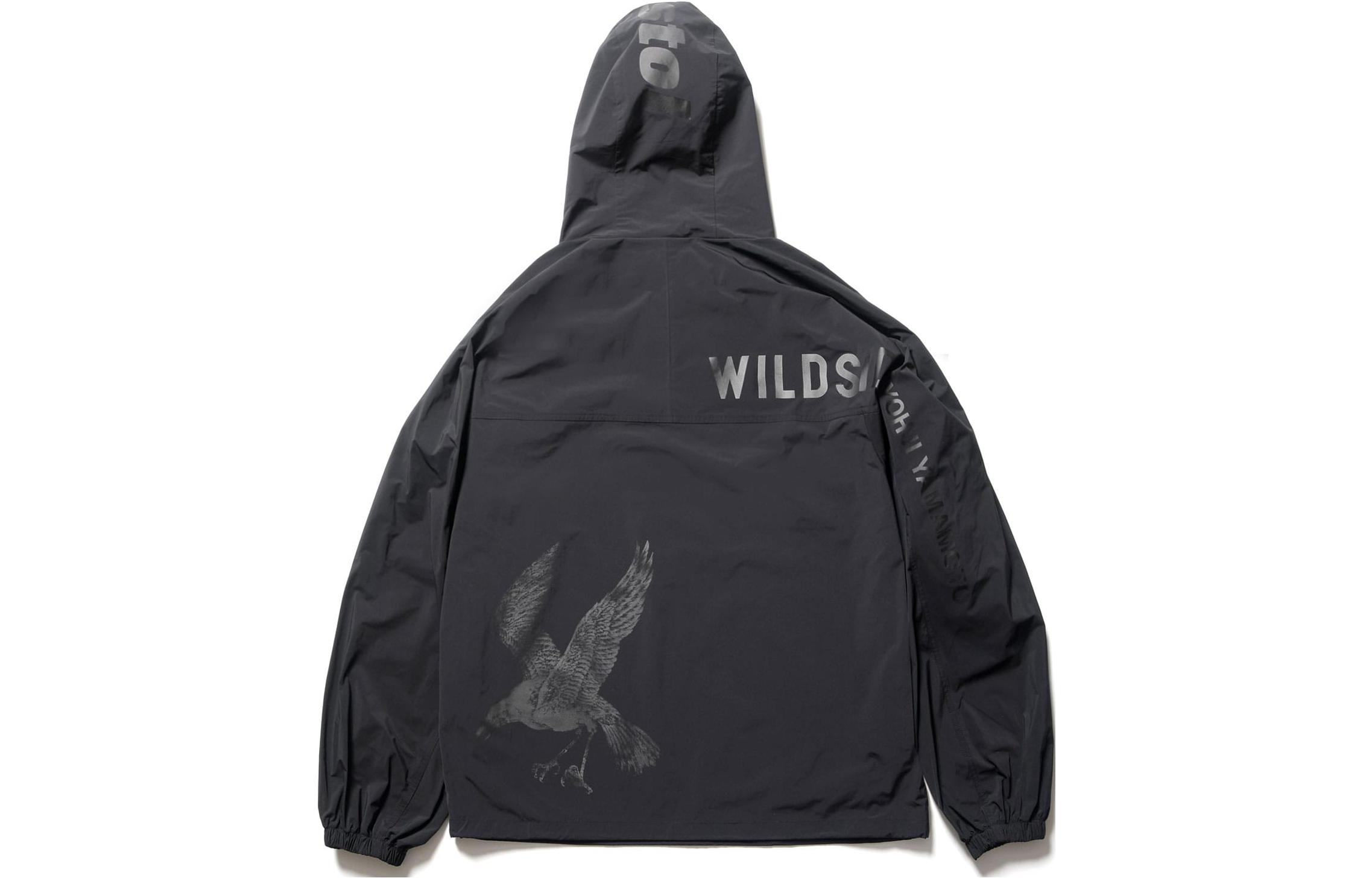 Yohji Yamamoto FC Real Bristol Crow Embroidered Water-Resistant Black Jacket FCRB-232122