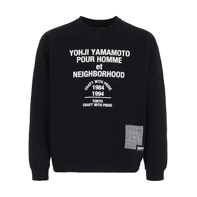Yohji Yamamoto NBHD FW24 Black Letter Print Pullover Sweatshirt. HP-T88-995-2