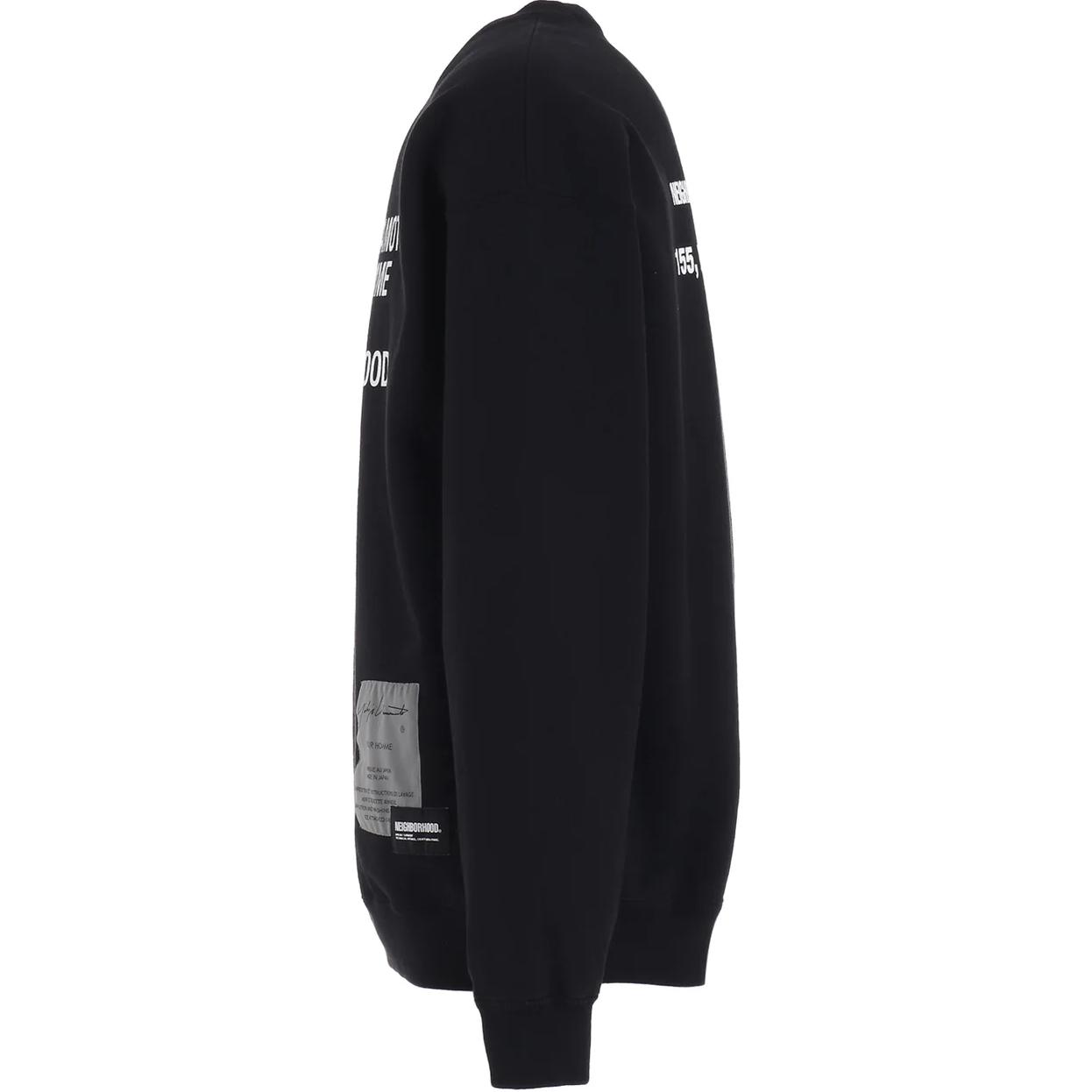 Shop ヨウジヤマモト x NEIGHBORHOOD FW24 ブラック レタープリント スウェットプルオーバー HP-T88-995-2