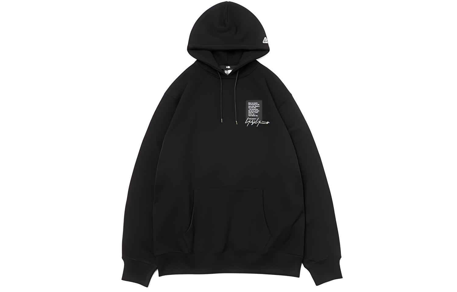Yohji Yamamoto New Era FW22 Black Embroidered Logo Hoodie Men HE-T94-088-1