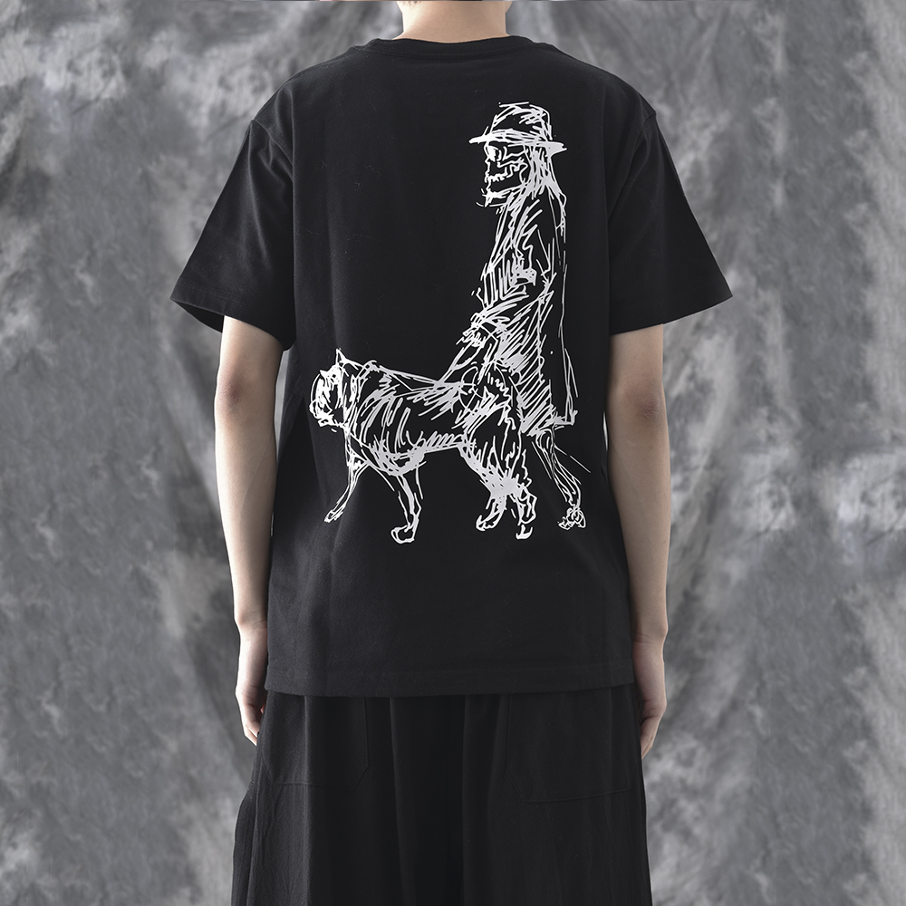 Purchase ヨウジヤマモト x ニューエラ グラフィティプリント 黒 半袖Tシャツ メンズ HN-T98-082