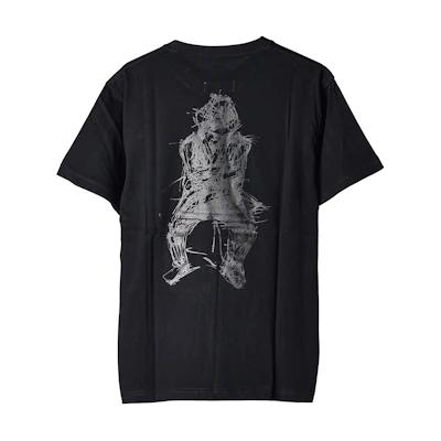 Yohji Yamamoto New Era Graffiti Signature Tee Unisex Black/Charcoal Grey. HD-T99-083