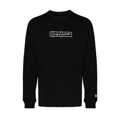 Yohji Yamamoto New Era Logo Embroidered Long Sleeve T-Shirt Unisex Black. HX-T83-984-01