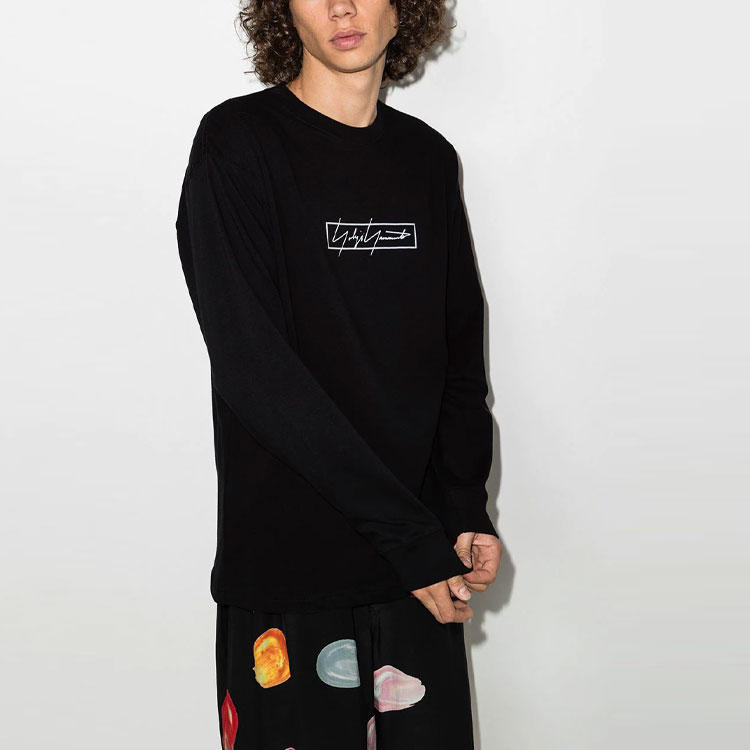 Purchase ヨウジヤマモト x ニューエラ ロゴ刺繍 長袖 Tシャツ ユニセックス ブラック HX-T83-984-01