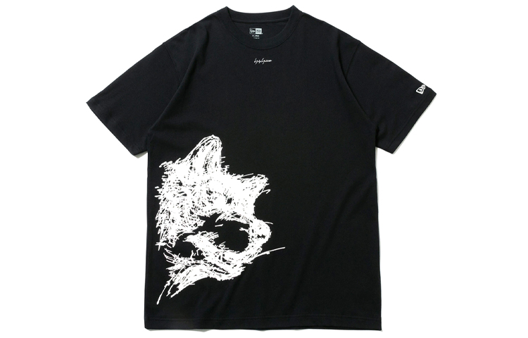 Yohji Yamamoto x New Era SS21 Rin Print Tee Unisex Black Short Sleeve T-shirt HD-T96-082