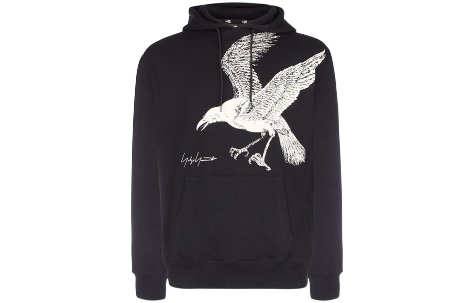 Order Yohji Yamamoto x New Era SS22 Hoodie Logo Gambar Burung Gagak Hitam Pria. HG-T97-997-1