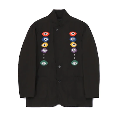 Yohji Yamamoto NOMA SS24 Wildside Billiard Embroidered Button Jacket Black Unisex SS-J03-019-1