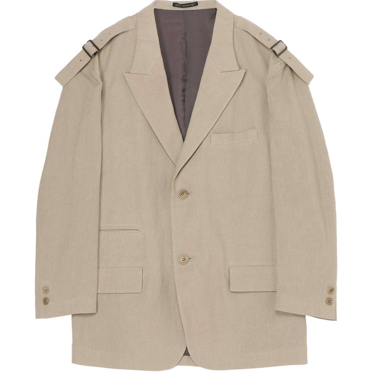 Yohji Yamamoto Y's for Men FW24 Loose Fit Casual Beige Long-Sleeve Jacket MO-J14-012-1