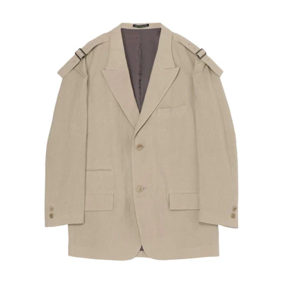 Yohji Yamamoto Y's for Men FW24 Loose Fit Casual Beige Long-Sleeve Jacket MO-J14-012-1