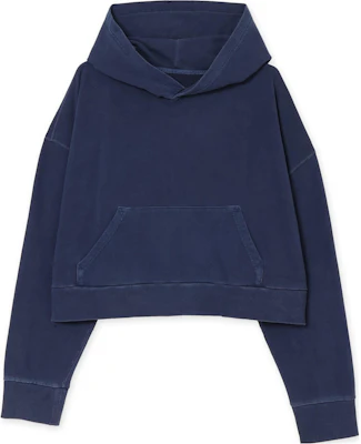 요지 야마모토 Y''s FW23 네이비 유니섹스 솔리드 컬러 후디 긴팔 YC-T19-959-1 Buy 요지 야마모토 Y''s FW23 네이비 유니섹스 솔리드 컬러 후디 긴팔 YC-T19-959-1