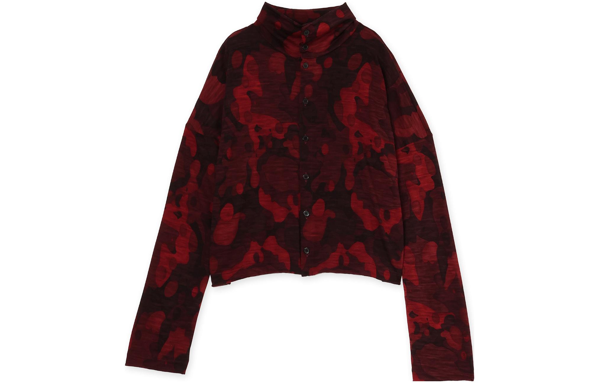 Yohji Yamamoto Y's FW23 Red Camouflage Print Stand-Up Collar Jacket Unisex YC-T18-958-2