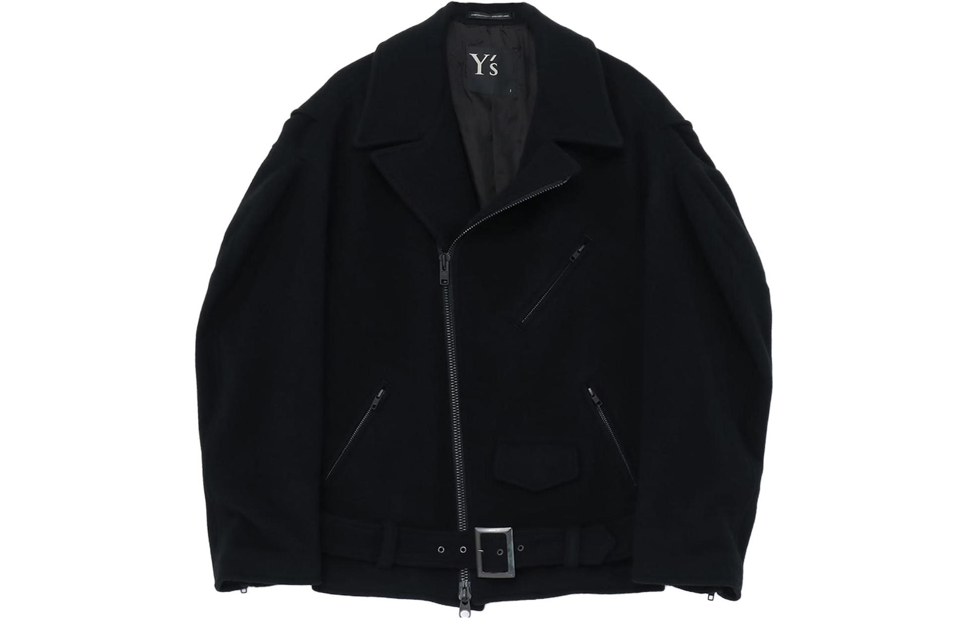 Yohji Yamamoto Y's FW23 Solid Color Zip-Up Jacket Unisex Black YJ-Y01-108-3