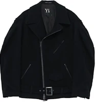 Yohji Yamamoto Y's FW23 Solid Color Zip-Up Jacket Unisex Black YJ-Y01-108-3 Yohji Yamamoto Y's FW23 Solid Color Zip-Up Jacket Unisex Black YJ-Y01-108-3