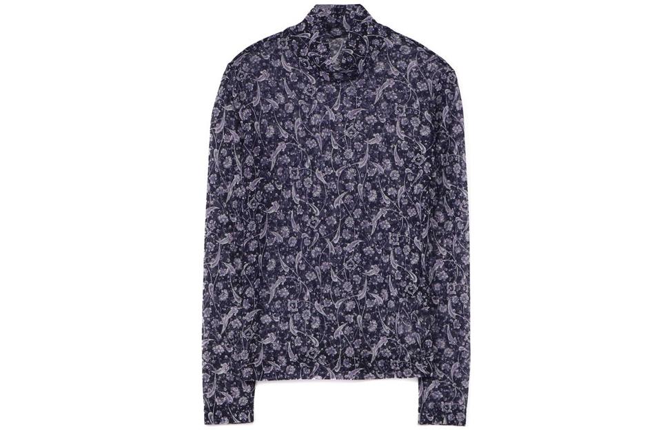 Yohji Yamamoto Y's Printed Turkish Ceramic Turtleneck Sweatshirt Purple YM-T42-930-1
