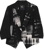 Yohji Yamamoto Y's SS24 Plaid Print Single-Breasted Jacket Beige Unisex YY-J04-329-1 Yohji Yamamoto Y's SS24 Plaid Print Single-Breasted Jacket Beige Unisex YY-J04-329-1