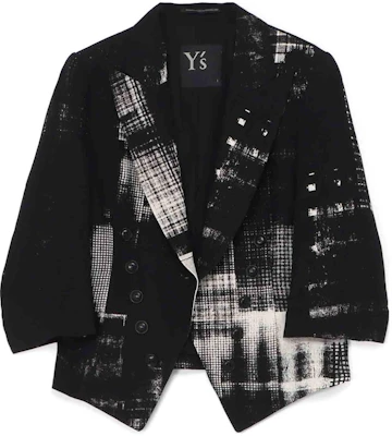 山本耀司 Y''s SS24 格纹单排扣夹克 米色 中性 YY-J04-329-1 Buy 山本耀司 Y''s SS24 格纹单排扣夹克 米色 中性 YY-J04-329-1