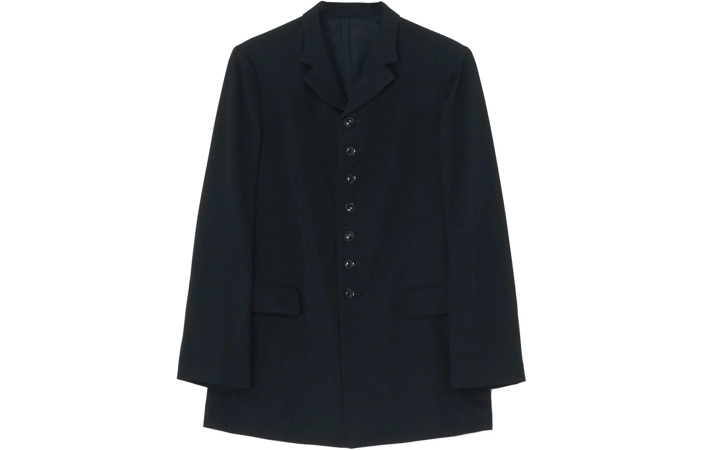 Yohji Yamamoto Y's SS24 Solid Black Button-Up Long Sleeve Jacket Unisex YS-J41-130-1