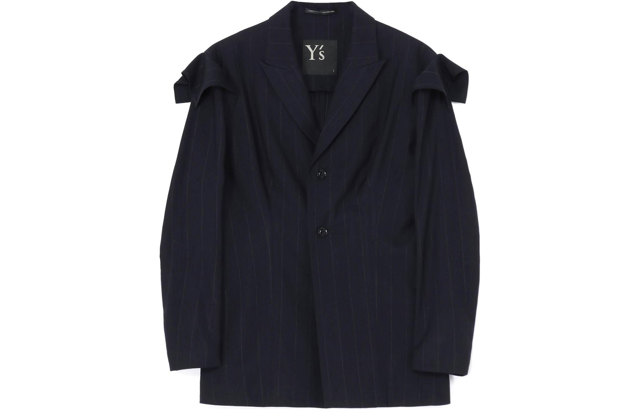 Yohji Yamamoto Y's SS24 Striped Button-Up Navy Jacket Unisex YS-J01-101-1