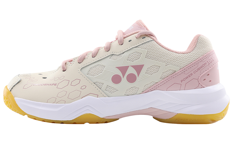 YONEX 101CR Low-Top Badminton Shoes Pink/Beige Breathable Anti-Slip Sneakers SHB101CR Rice Pink.