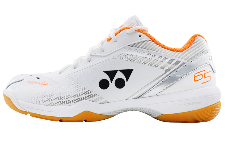 YONEX 65 Series Wide Badminton Shoes White Silver Orange Low-Top Comfort SHB65Z3WEX White Orange.