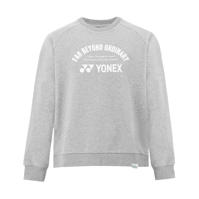 Yonex 75th Anniversary Logo Crewneck Sweatshirt Light Grey Unisex Retro Style 30072AEX-010