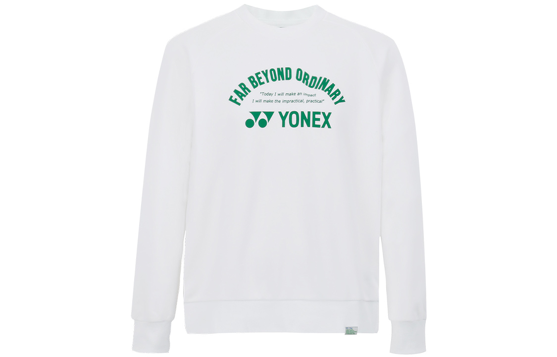 Yonex 75th Anniversary Logo Print Retro Crewneck Sweatshirt Unisex White 30072AEX-011