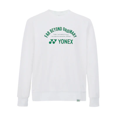 Yonex 75th Anniversary Logo Print Retro Crewneck Sweatshirt Unisex White 30072AEX-011