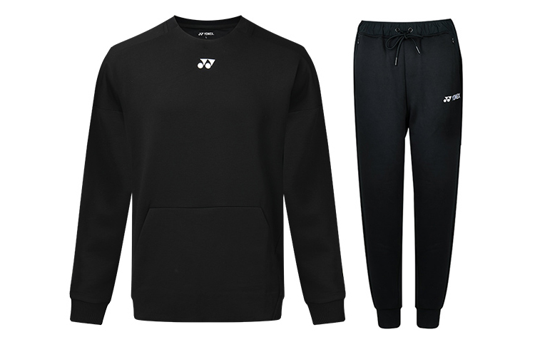 Yonex Black Badminton Sweatshirt & Sweatpants Set with Logo Print 130051BCR-007+160171BCR-007