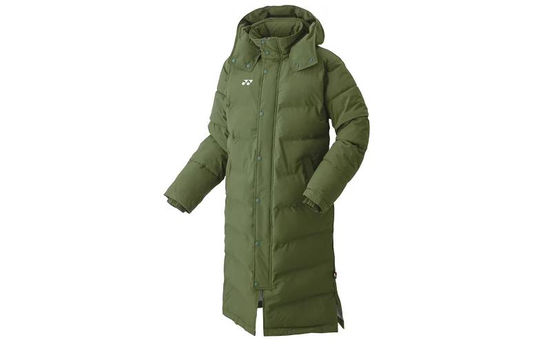 Yonex Khaki Full-Zip Hooded Mid-Length Fitted Jacket 90073-191