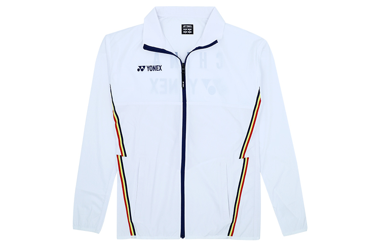 Yonex Lightweight Breathable Quick-Dry Jacket White with Logo Stripes 50130CR