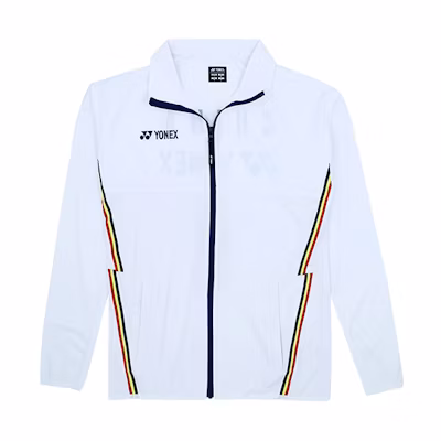 Yonex Lightweight Breathable Quick-Dry Jacket White with Logo Stripes 50130CR