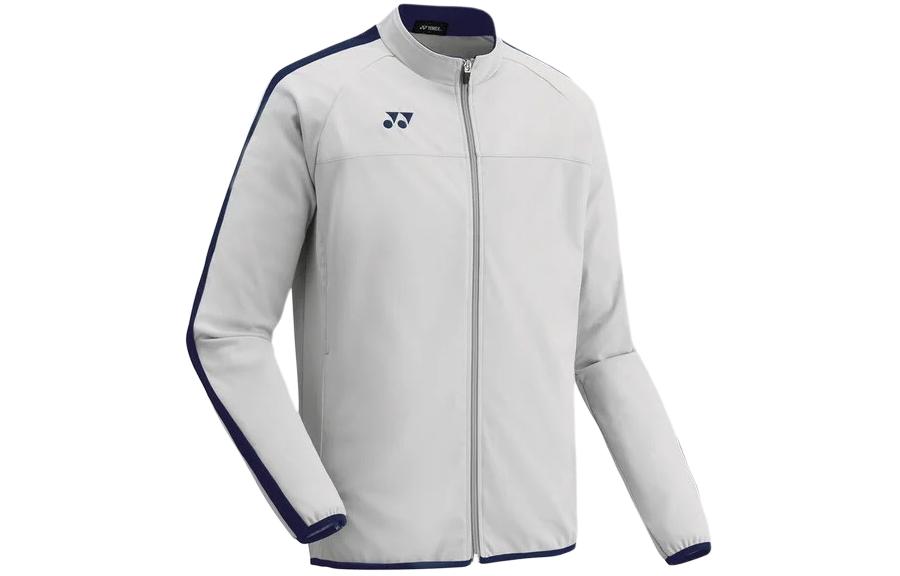 Yonex Logo Print Zip-Up Jacket Unisex - Gray White FW5007-017
