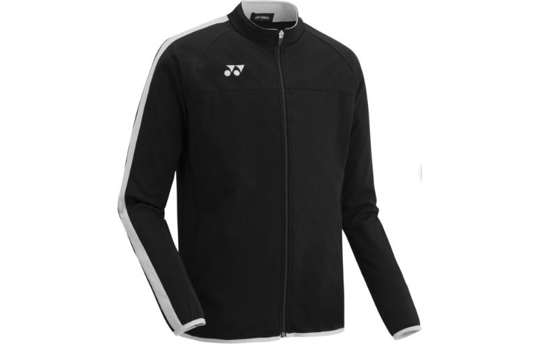 Yonex Logo Striped Print Zip-Up Jacket Black Unisex Long Sleeve Mock Neck FW5007-076