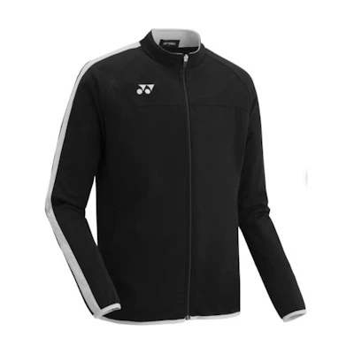 Yonex Logo Striped Print Zip-Up Jacket Black Unisex Long Sleeve Mock Neck FW5007-076