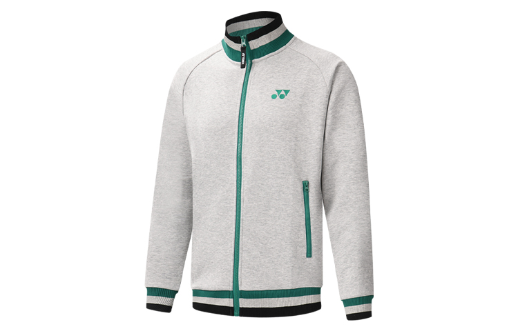 Yonex Long-Sleeve Jacket with Striped Trim and Logo Patch 150132BCR-275