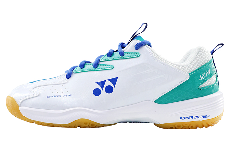 YONEX Power Cushion 460CR Wide Badminton Shoes White/Blue Low-Cut SHB460WCR White and Blue