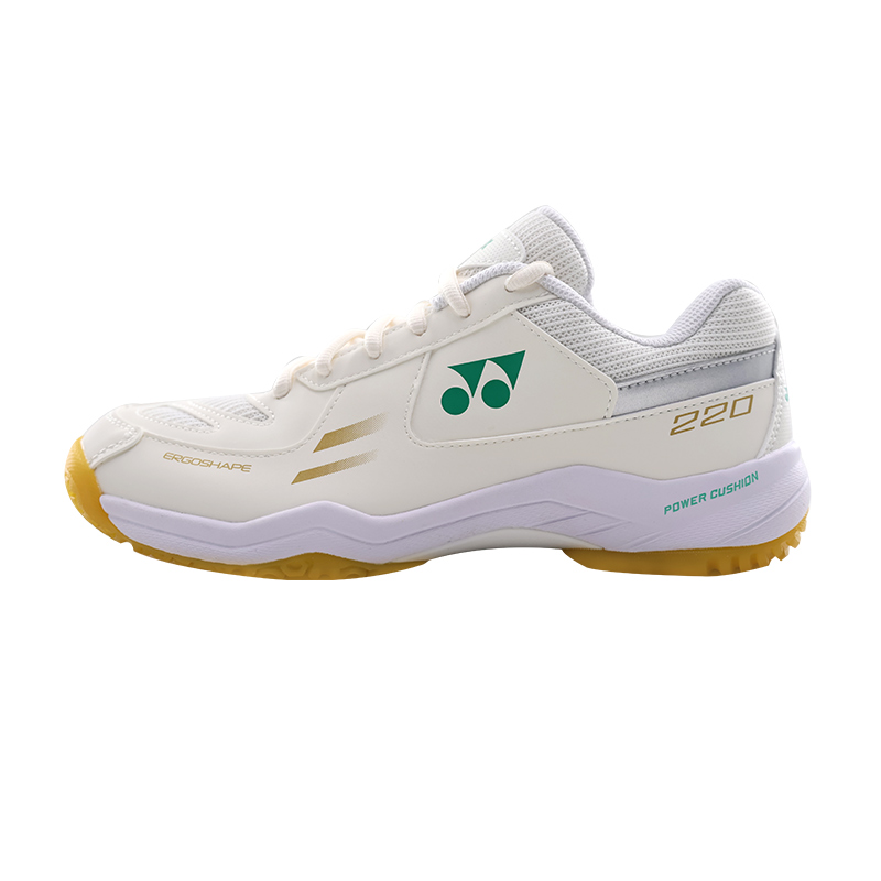 YONEX Power Cushion Low-Top Badminton Shoes Beige Comfortable Design SHB220CR Off-White Color.