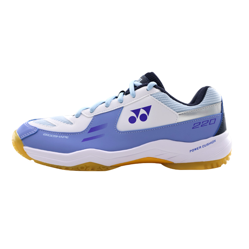 YONEX Power Cushion Low-Top Badminton Shoes White/Gray/Blue Breathable. SHB220CR White, Light Gray, Blue.