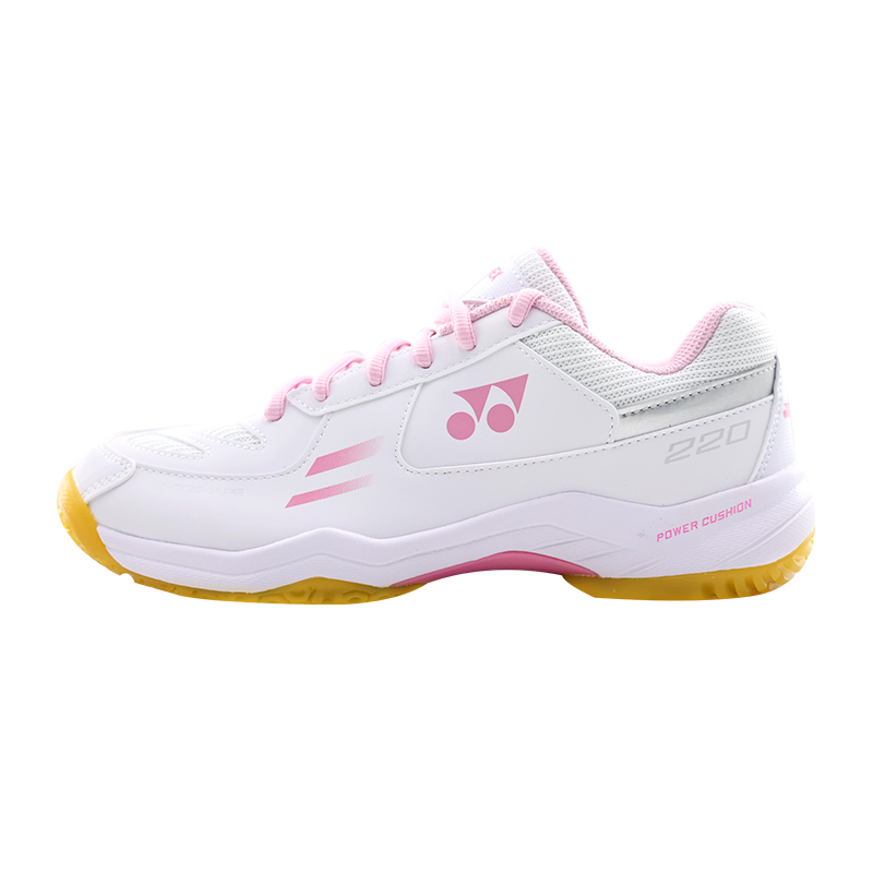 YONEX Power Cushion White Pink Badminton Shoes - Lightweight & Comfortable SHB220CR White and Pink.
