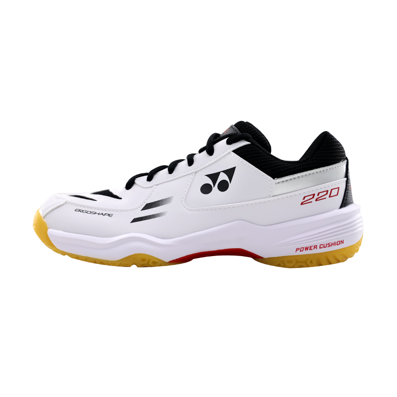YONEX Power Cushion Wide Sole Breathable White/Black Badminton Shoes Low-Top SHB220WCR White Black