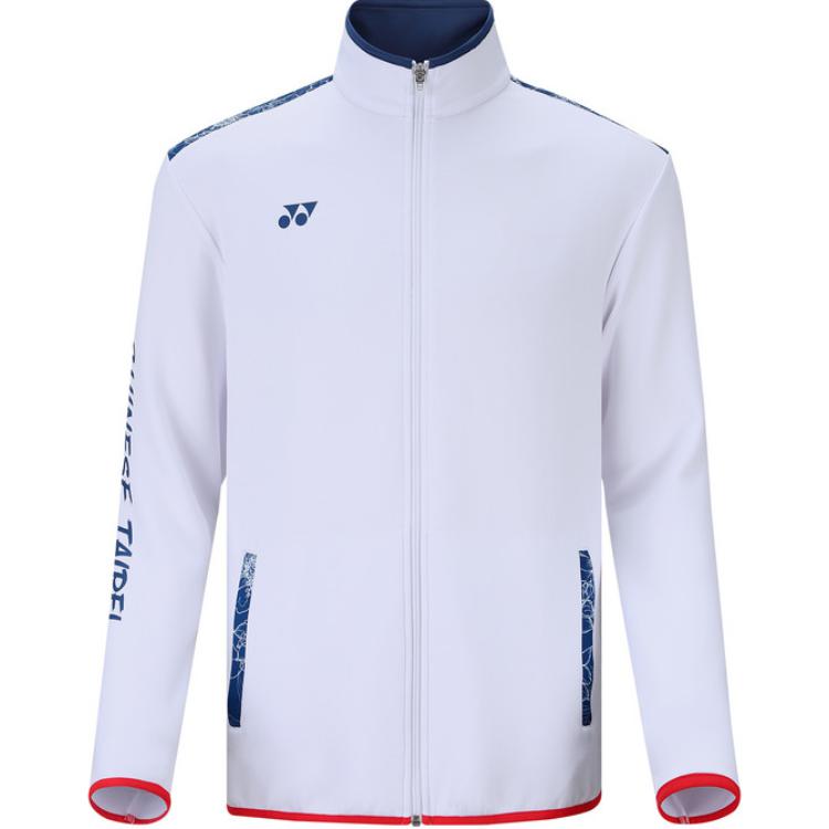Yonex SS24 Paris Olympics Team China Logo Zip Jacket White Unisex Long Sleeve YOOT3024TR