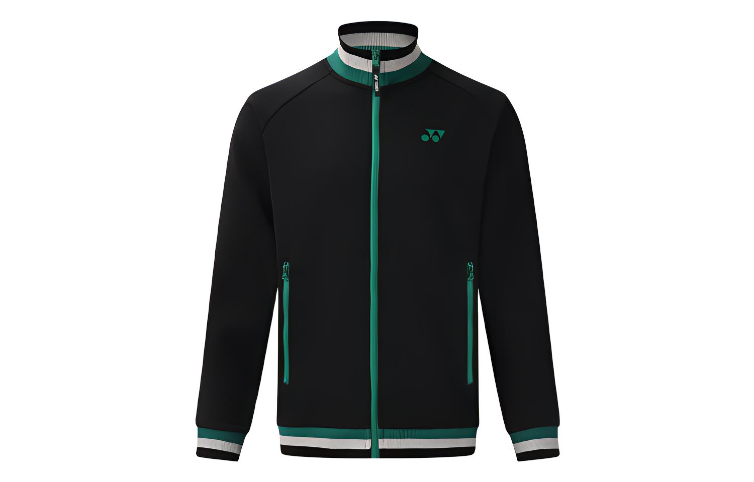 Yonex Training Stripe Trim Logo Embroidered Zip-Up Jacket Black 150132BCR-007