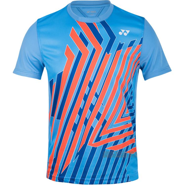 Yonex Unisex Badminton T-Shirt - Colorblock Striped Breathable Crew Neck 110527BCR