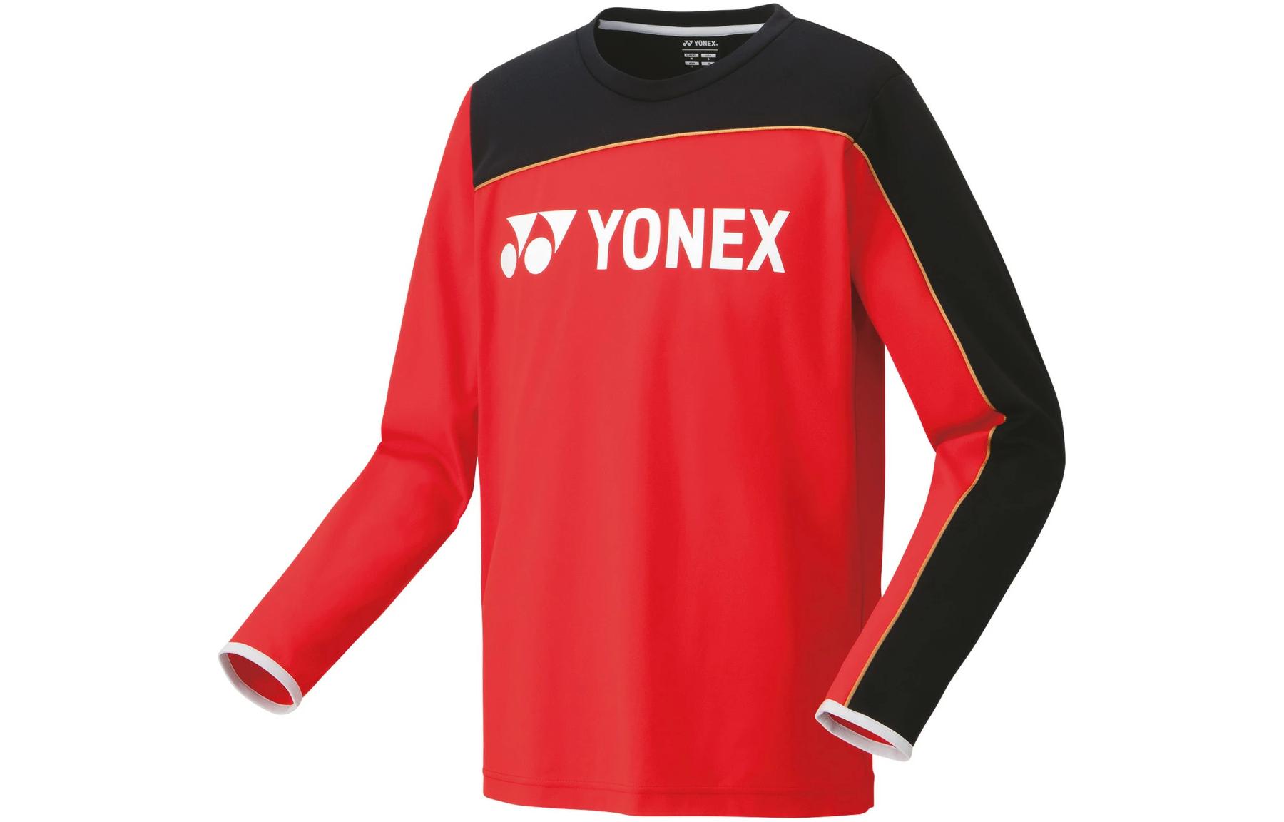 Yonex Unisex Red Crewneck Pullover Sweatshirt with Colorblock Letter Design 31048-496