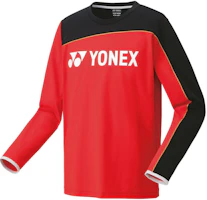 Yonex Unisex Red Crewneck Pullover Sweatshirt with Colorblock Letter Design 31048-496 Yonex Unisex Red Crewneck Pullover Sweatshirt with Colorblock Letter Design 31048-496