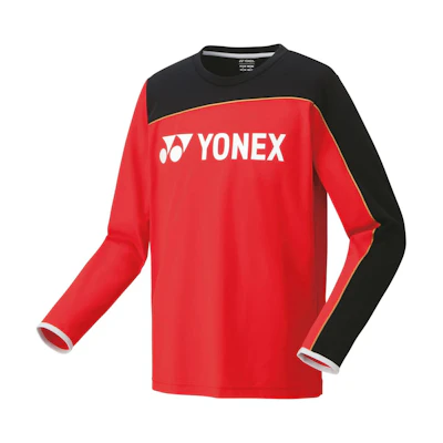 Yonex Unisex Red Crewneck Pullover Sweatshirt with Colorblock Letter Design 31048-496