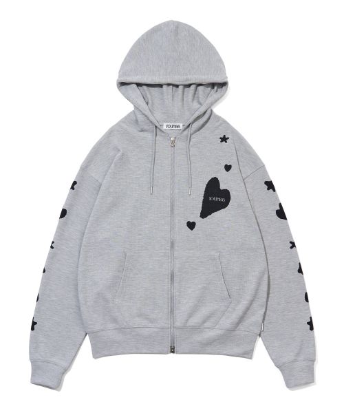 Lookbook Yoohee [3COLORS] Graphic Waffle Zip-Up Hoodie YHHZGA002