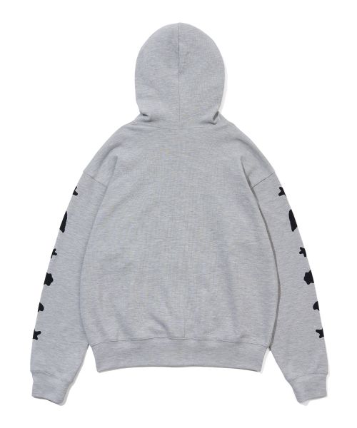 Shop Yoohee [3COLORS] Graphic Waffle Zip-Up Hoodie YHHZGA002
