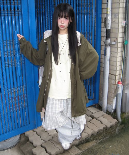 Yoohee [ANEDIN X YUHEE] Flower Hoodie Fishtail Jacket - Khaki YHJPGC001KH